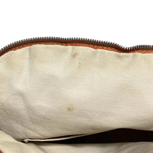 Auth HERMES Bolide Pouch 25 - Orange Light Brown Canvas Leather Pouch - Picture 6 of 11